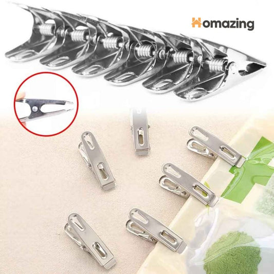 12Pcs Clothes Pegs Stainless Steel