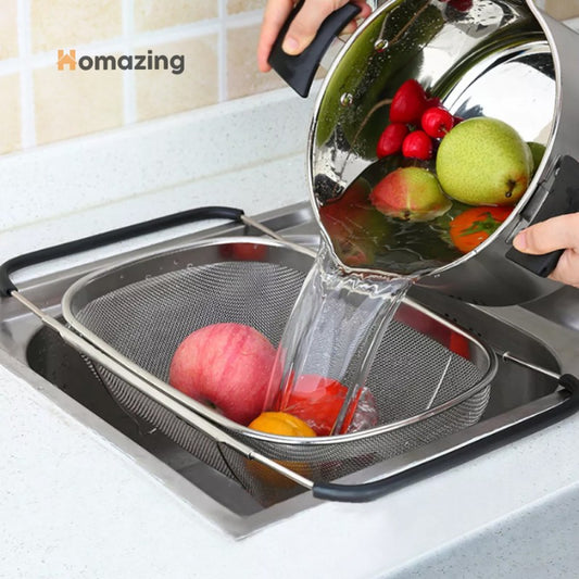 Over The Sink Colander Strainer Basket Stainless Steel