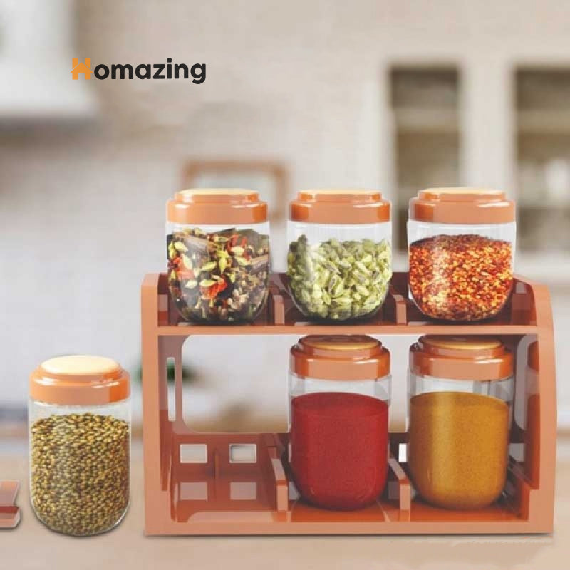 Spice Rack With Airtight Jars – Homazing - Main Image