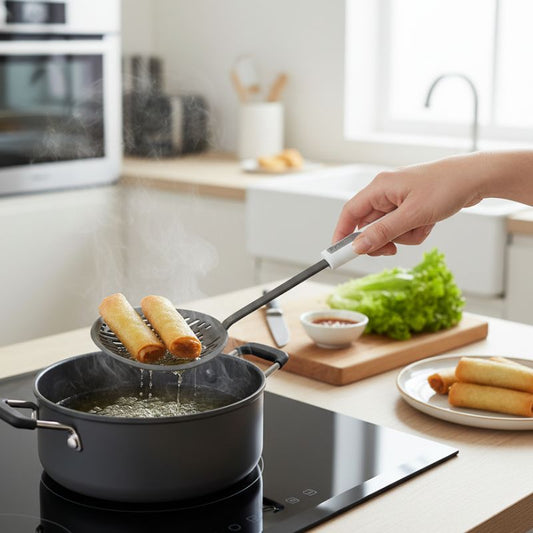 Prestige Non-Stick Skimmer — Stainless Steel Slotted Skimmer for Oil & Broth Removal