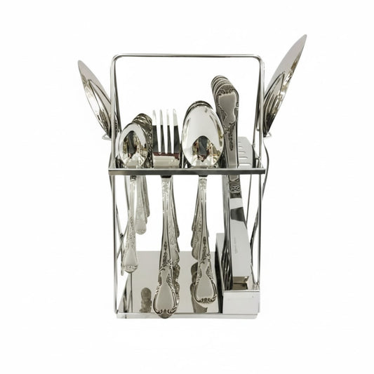 Alpenberg Stainless Steel Cutlery Set 26 Piece silver floral