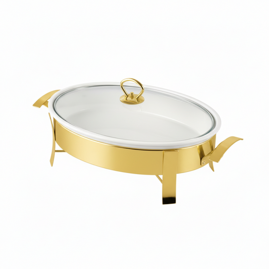 Brilliant Buffet Serving Dish Oval withglass lid 2.5L