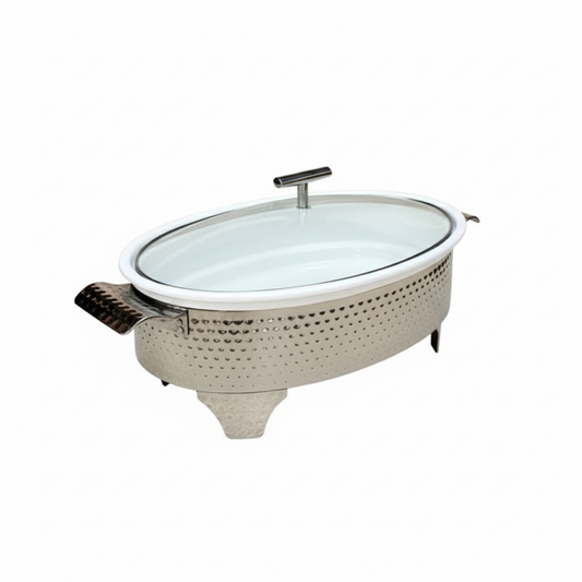 Brilliant Oval Buffet Casserole & Food Warmer With Glass Lid 14.5inch