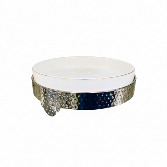Brilliant Round 8inch Buffet Serving Plate With Stand