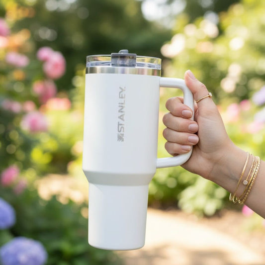 Stanley 40 OZ White Flip Straw Tumbler