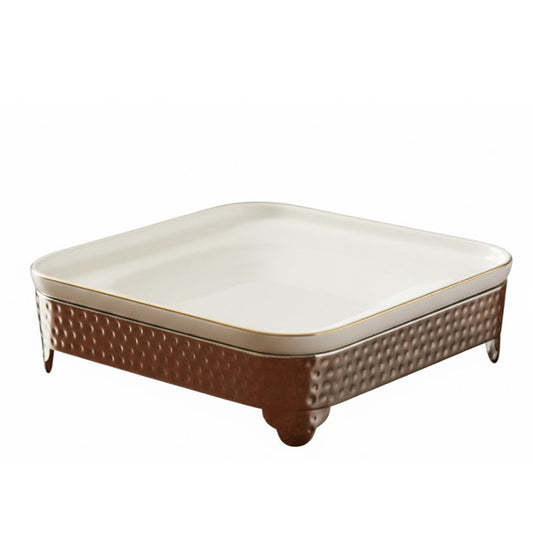 Brilliant Serving 14inch Rectangle Plate with Stand Premium Buffet Display