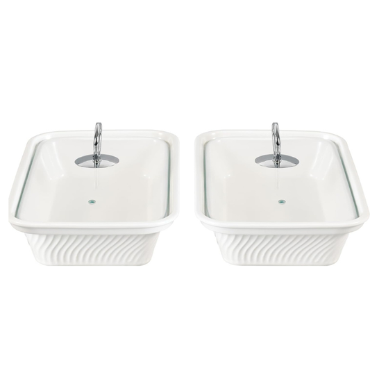 Brilliant Rectangle 13inch Casserole With Candle Stand And Glass Lid
