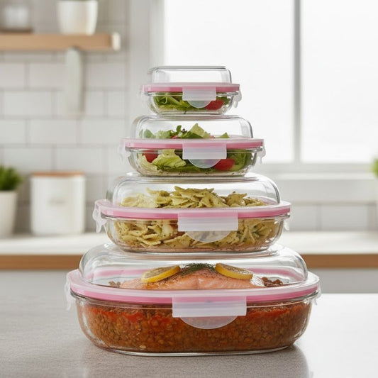 Limon 4 Piece Airtight Glass Storage Box Container Set