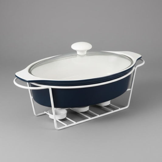 Brilliant Oval 13inch Dish with Stand & Glass Lid