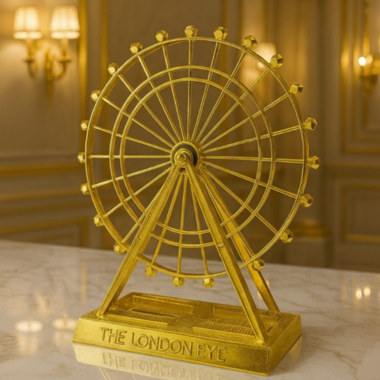 London Eye Decorative Piece Ferris Wheel Golden Metal Medium