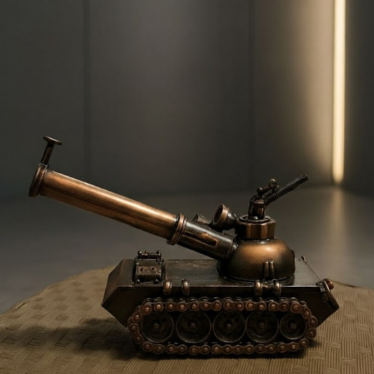 Vintage Steampunk Tank Miniature Decorative Showpiece Metal