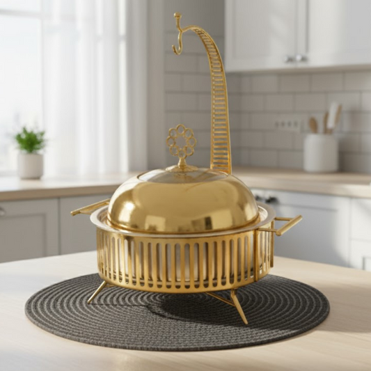 Brilliant 4 L Buffet Dish with Candle Warmer Stand