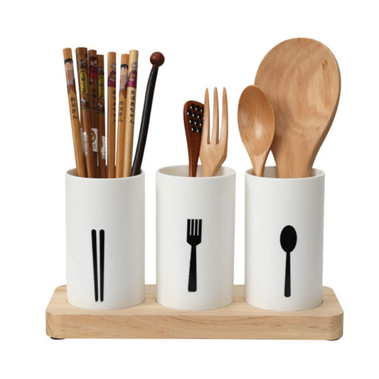 3pcs Cutlery Holder With Drain and Tray
