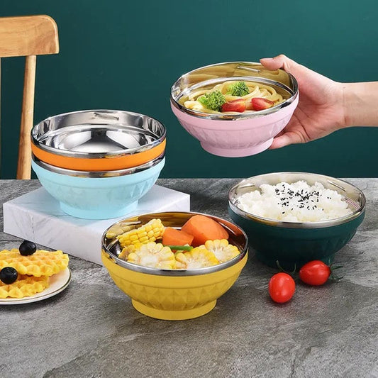 Colorful Double Layer Stainless Steel Bowl