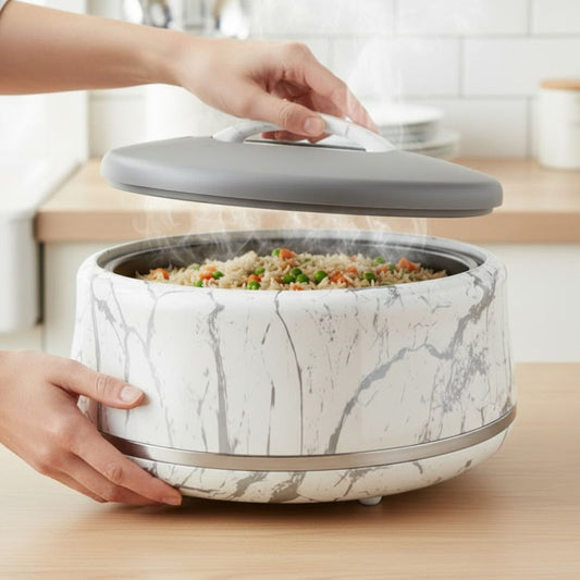 Hot Pot Round White Silver
