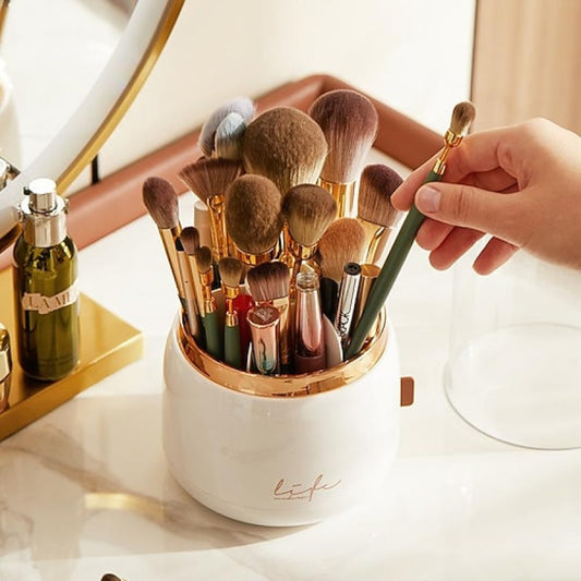Rotating Dust Proof Makeup Brush Holder Organizer