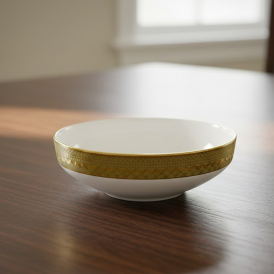 Brilliant Ceramic Bowl 5.5inch Gold & White