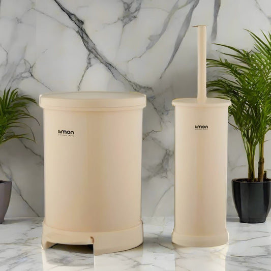 Limon 2 Piece Dustbin with Brush Set