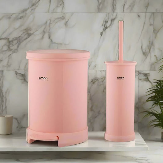 Limon 2 Piece Dustbin with Brush Set
