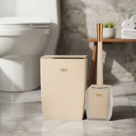 Limon Luxe Swing 6.5Liters Dustbin & Brush Set
