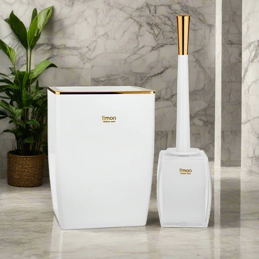 Limon Luxe Swing 6.5Liters Dustbin & Brush Set