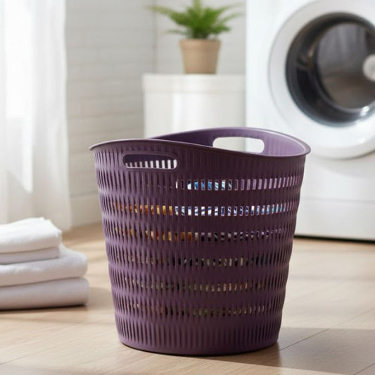 Limon Round Bamboo Laundry Basket with Handles