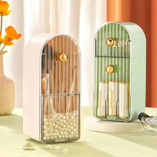 Elegant Green Lipstick & Cosmetic Organizer Durable ABS Storage Box