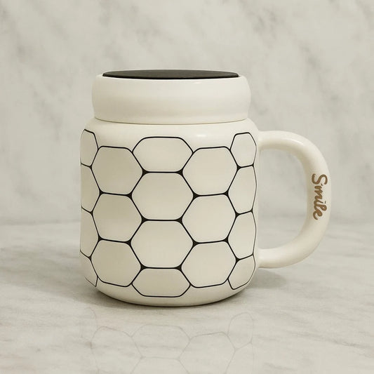 Ceramic Mug With Lid 1 Piece 350 ML Tea & Coffee Cup