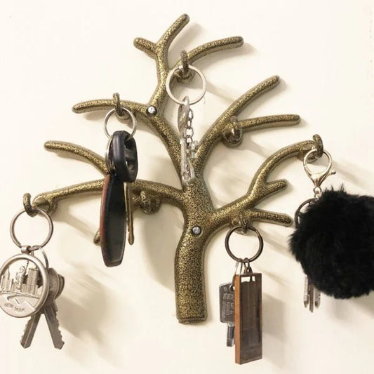 Metal Tree Style Keyholder Elegant Wall Organizer & Home Decor