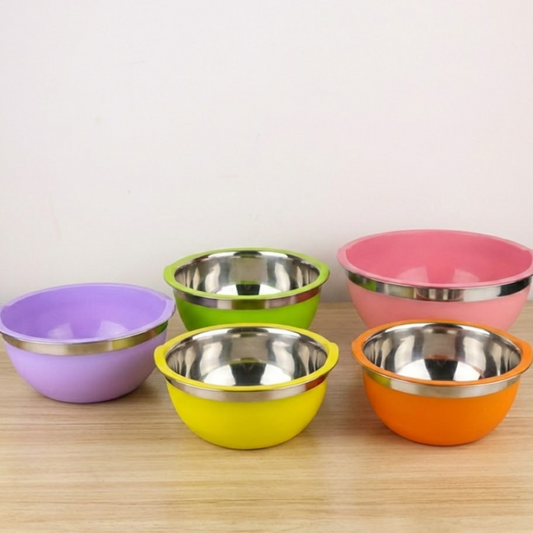 Stainless Steel 5 Piece Mixing & Food Bowl Set with Lids