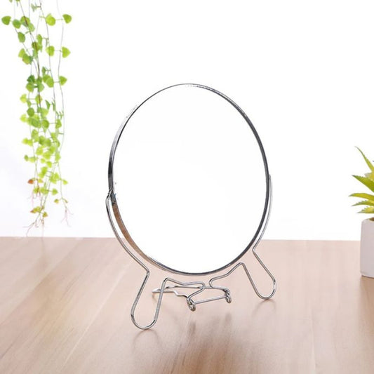 Rotating 360° Makeup Mirror Stainless Steel Stand-Medium