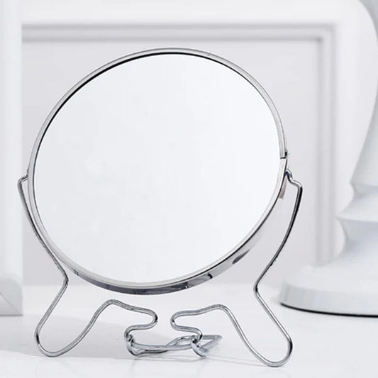 Rotating 360° Makeup Mirror Stainless Steel Stand-Medium