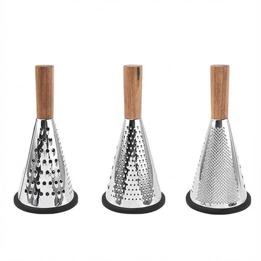 Limon 3 Sided Stainless Steel Grater With Wooden Handle