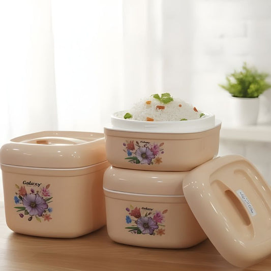 Food Carrier 3 Piece Set Stackable Insulated Hot & Cold Lunch Boxes