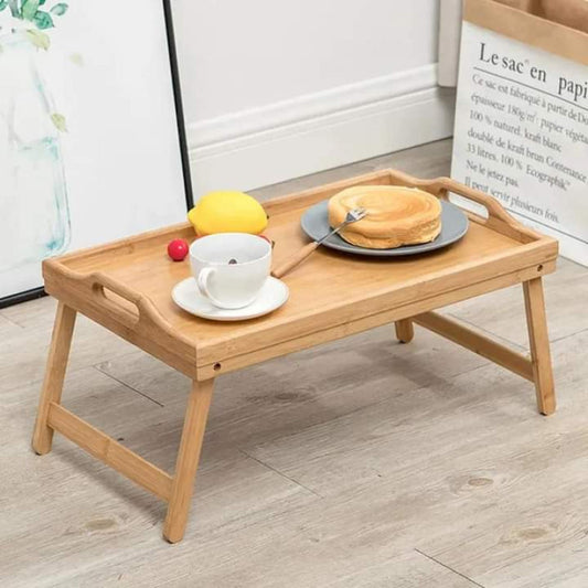 Bamboo Folding Breakfast Table With Folding Legs