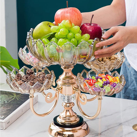 Rotating Dry Fruit & Snack Multi Layer Shelf Plate Rack