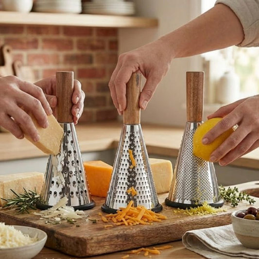 Limon 3 Sided Stainless Steel Grater With Wooden Handle