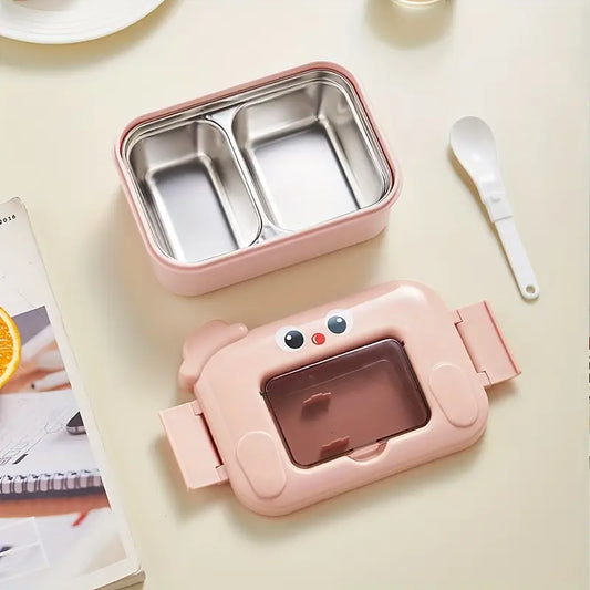 Dual Tier Stainless Steel Kids Rectangle Bento Lunch Box