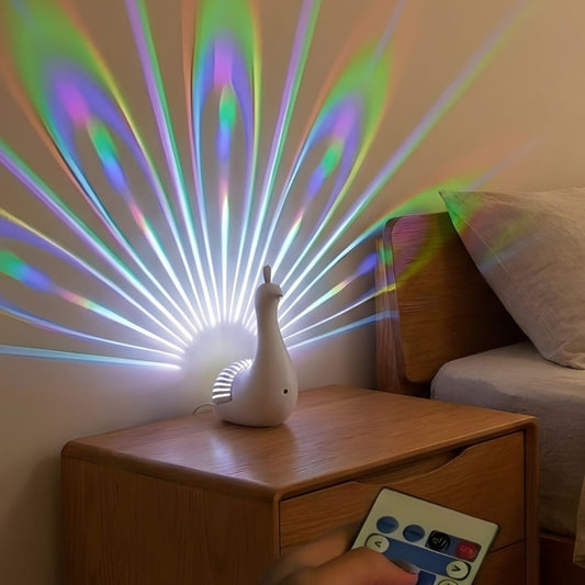 Rechargeable Peacock LED Night Light – Decorative Ambient Lamp