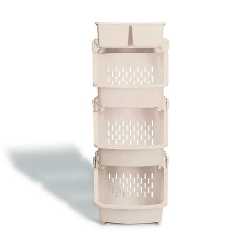 Three Tier Kitchen Rack with Storage Boxes Space Saving Organizer