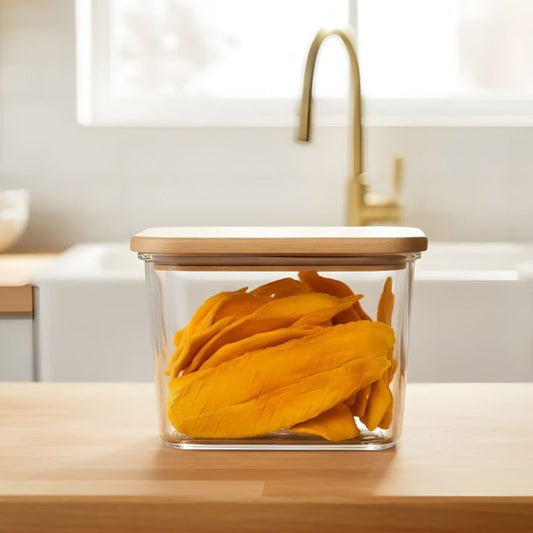 Limon Airtight 920 ML Glass Container With Wooden Lid