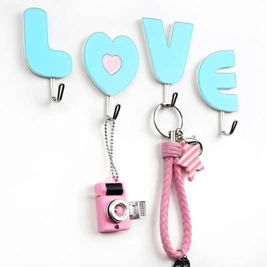 4 Piece Love Hook Set Decorative Wall Hooks for Home