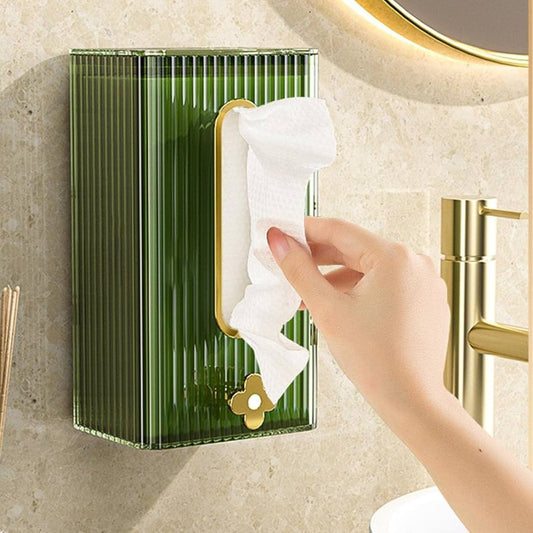 Wall Mounted Transparent Tissue Box Space Saving Tissue Holder