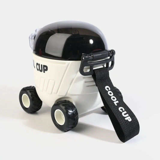 Car Shaped Kids Water Bottle with Straw & Strap - 550 ML