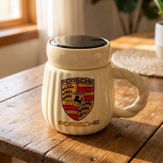 Ceramic Coffee Mug With Sports Car Logo 330 ML (1 Pc)