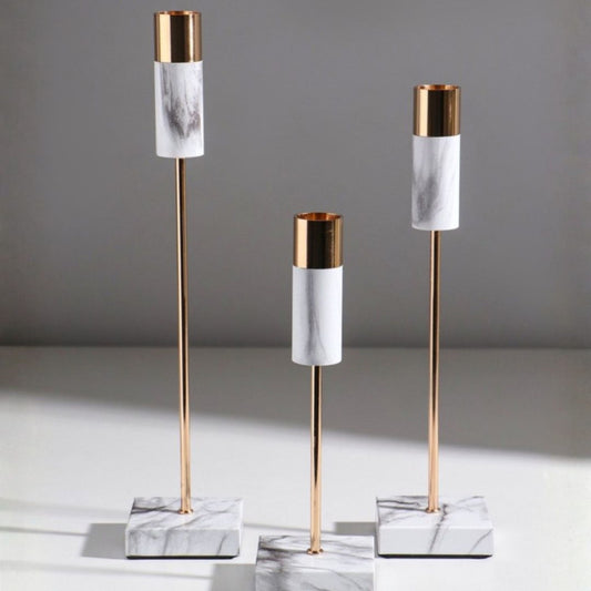 3 PCS Marble Shade Design Candle Holder
