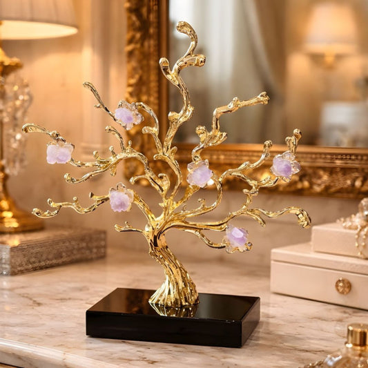 Golden Blossom Gemstone Tree Decor – Elegant Home Ornament