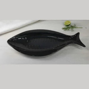 Melamine 1 Piece Black Trout Fish Serving Platter