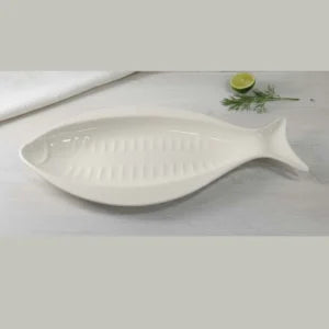 Melamine 1 Piece Cream Trout Fish Serving Platter