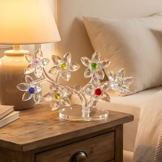 Crystal 7 Flower Decorative Ornament – Elegant Home Decor